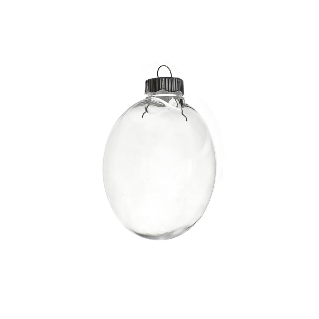Homeford Fillable Plastic Clear Oval Ornament, 4-1/4-Inch, 12-Count