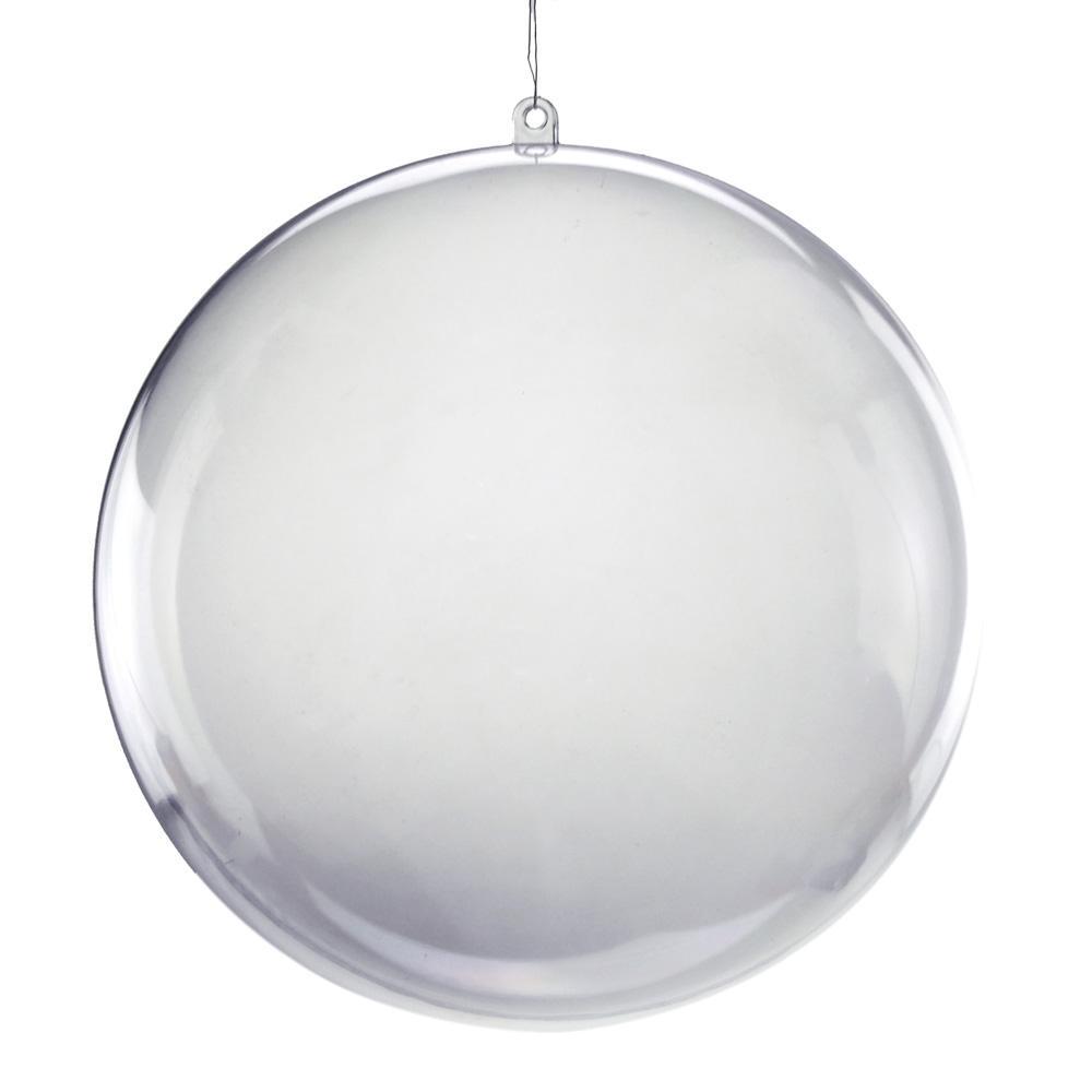Fillable Plastic Clear Ball Ornament, 2-Inch, 12-Count