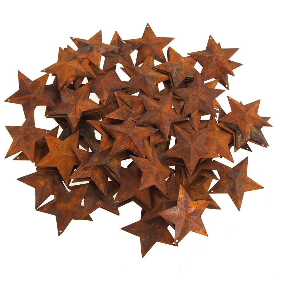 Five Point Painted Wooden Stars, Assorted Colors, 7-Inch, 3-Piece