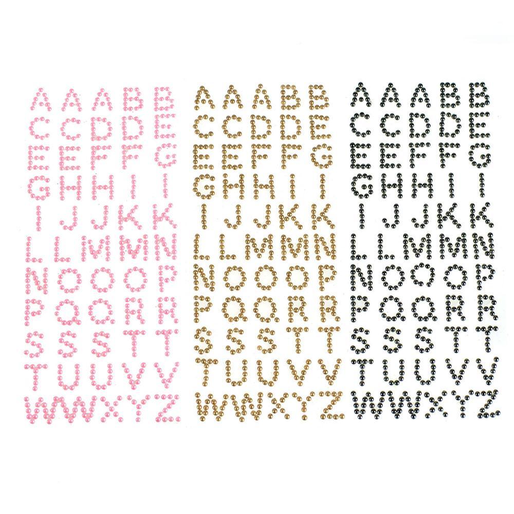 Beaded Pearl Alphabet Letter Stickers, 1/2-Inch, 55-Piece – Homeford