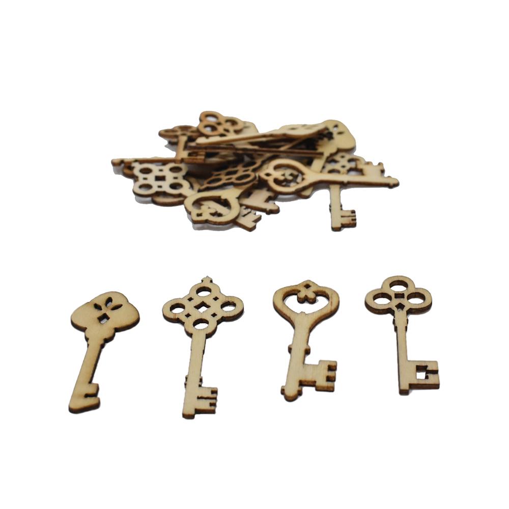 Ornate Laser Cut Wood Antique Keys