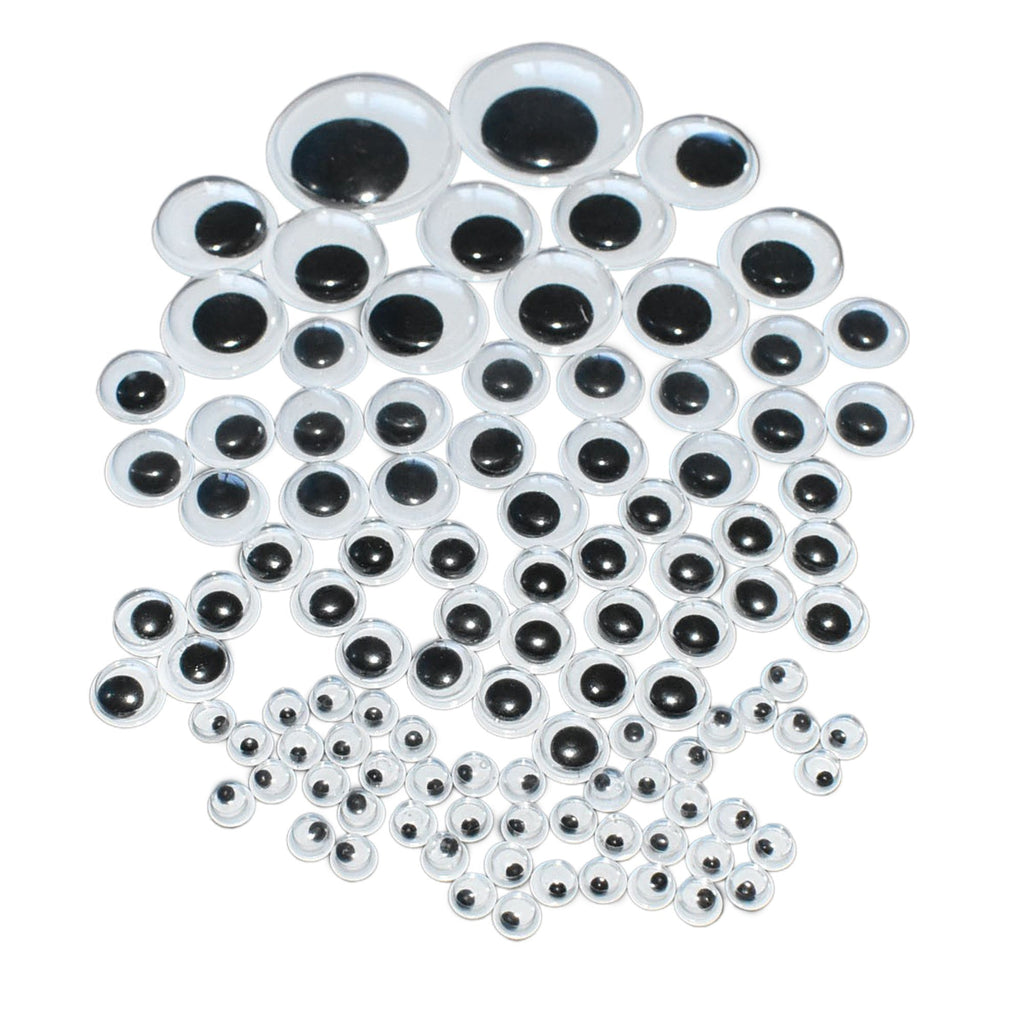 Homeford Assorted Small Googly Eyes Lashes Self Adhesive Sticker, Black, 38-Count